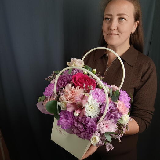Композиция в сумочке "Для яркого настроения"