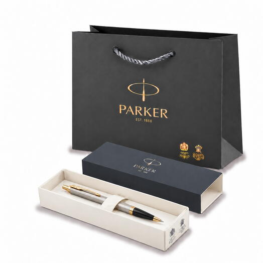 Шариковая ручка Parker IM Metal Core Brushed Metal GT подарок женщине, руководителю, коллеге, преподавателю, начальнику