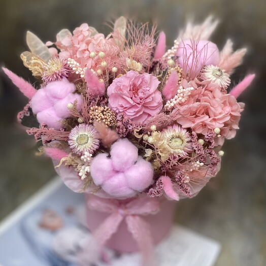 Сухоцветы в коробке Нежные эмоции 🌸🌸🌸