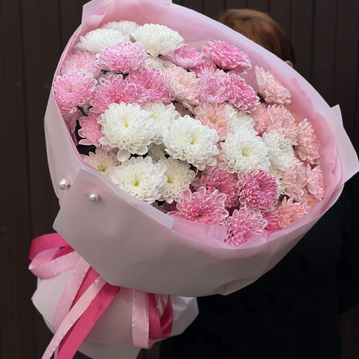 «Розовая мечта» большой букет из хризантемы 😍🌸♥️