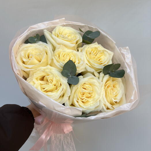 Стильный моно букет с пионовидной розой🍋💛 цветы Уфа/ доставка цветов Уфа/ розы Уфа/ пион Уфа/