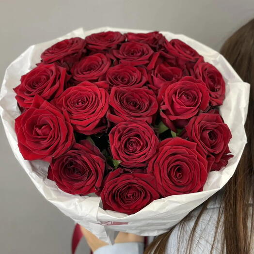 Букет из 19 бордовых роз  808
