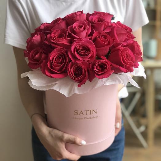 Roses in a fuchsia box