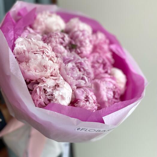 11 peonies in a bright package