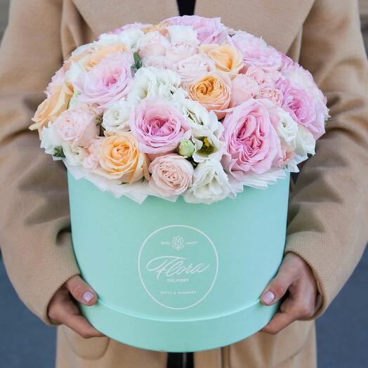 Bouquet "Adele" hatbox Grand Mini GREEN