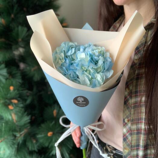 Bouquet with blue hydrangea