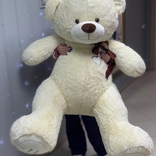 Огромный медведь 210 с надписью I love you
