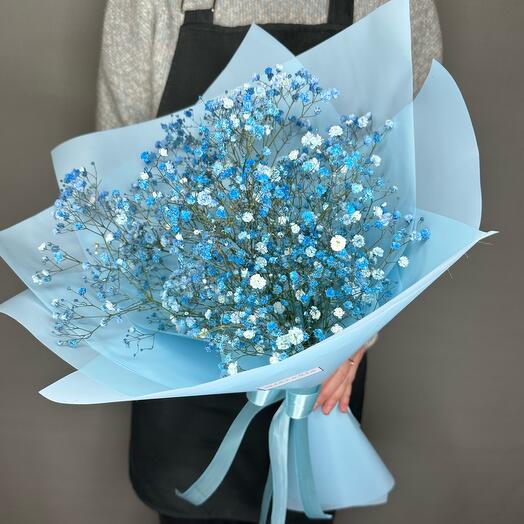 Букет из голубой гипсофилы "Океан"