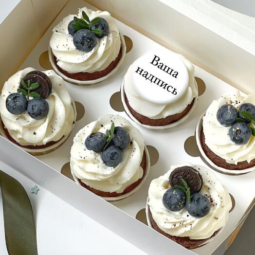 Cupcakes de 6 piezas con tu inscripción