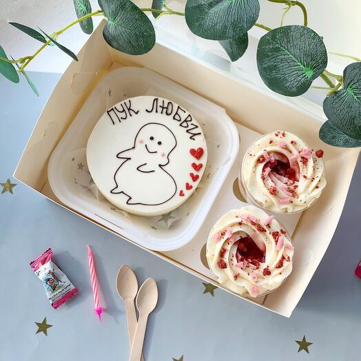A set of bento cake A bunch of love and trifles (2 pcs)