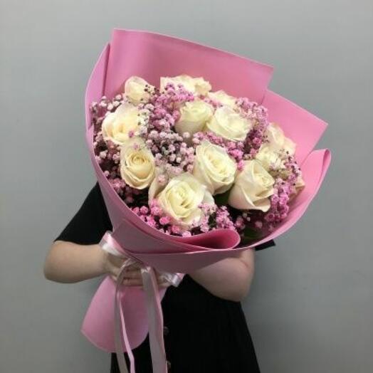 "Fresa" rosa y gypsophila