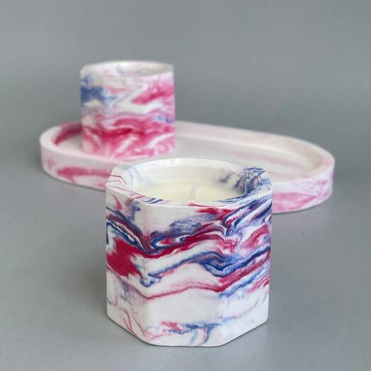 Подарочный набор — свечи на подставке ·9·