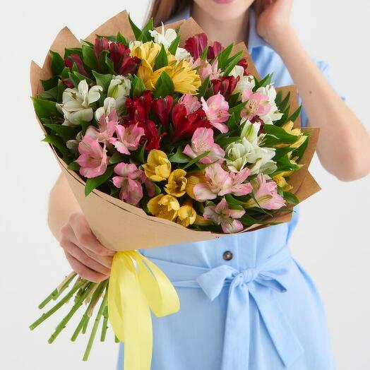 Букет "Радужный Калейдоскоп" из Альстромерий