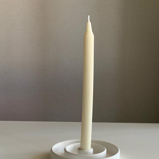 Столбовая свеча 26 см (белый)