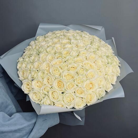 Bouquet of 101 white roses