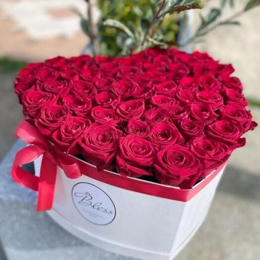 Большое сердце ♥ с импортной розой 🌹