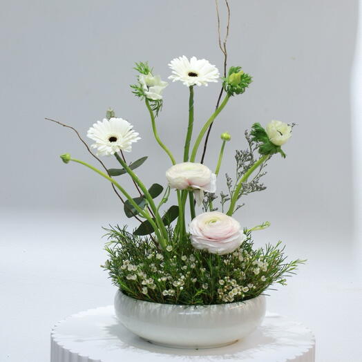 Pure white mixed blooms