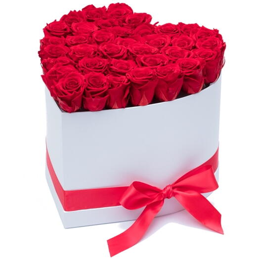 Oh My Lovely Heart: Fresh Red Roses in a Heart-Shaped Box