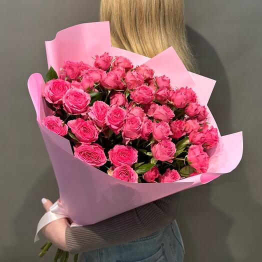 💐 "Загадка" (9 кустовая пионовидная роза)
