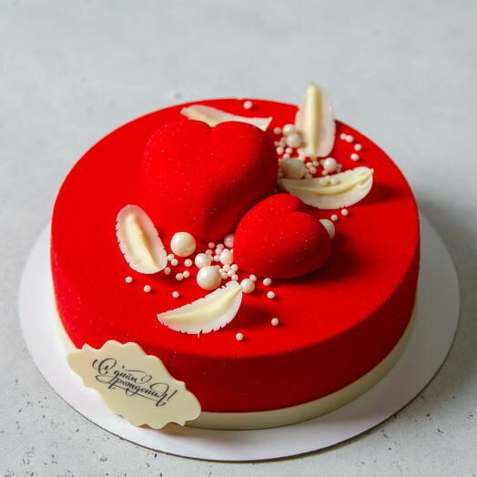 Торт с сердцами, 1,1 кг 8 порций
