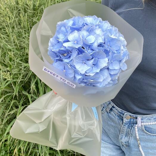 Букет-комплимент из голубой гортензии 💙