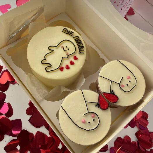 Сладкий набор «Пук любви» бенто + капкейки