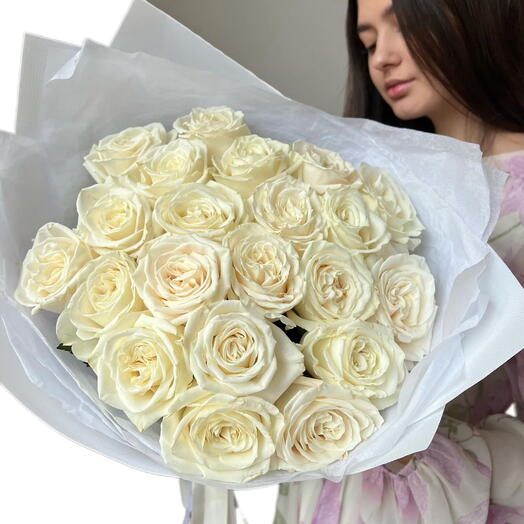 Pure white cermic rose