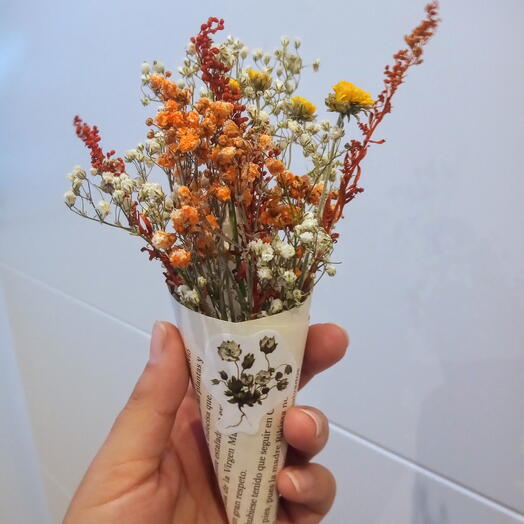 Mini bouquet de flores secas preservadas "Autumn"