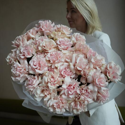 Wow-Букет из 35 французских роз Pink Mondial