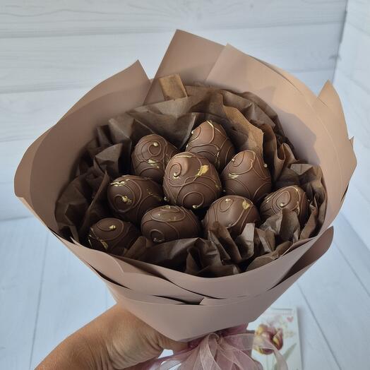 Букет из клубники в шоколаде 9