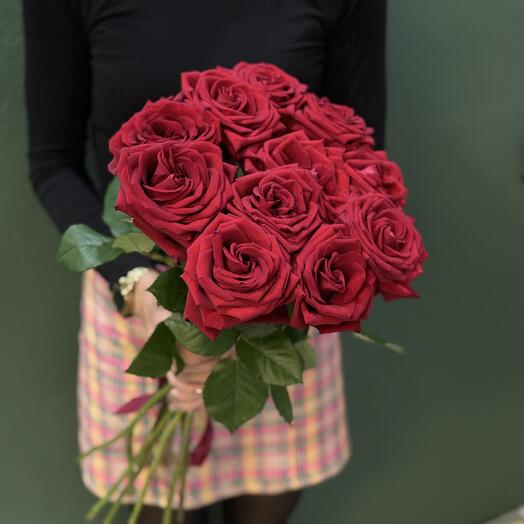 Red roses on a ribbon