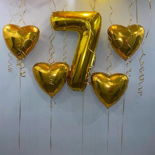 Цифра (любая) + 4 сердца