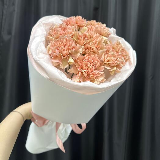Sweet 🍑моно букет карамельных диантусов