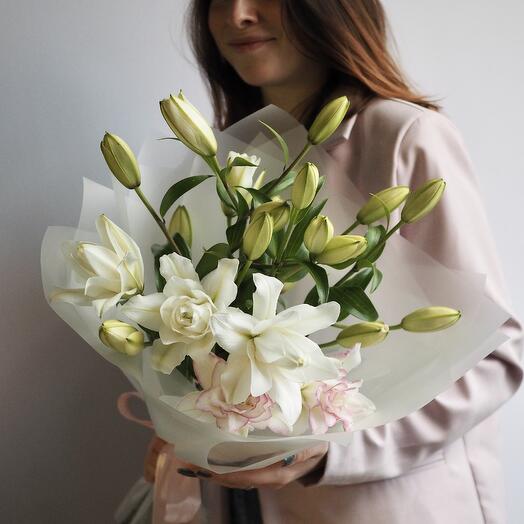 Snow-white poetry with a lily