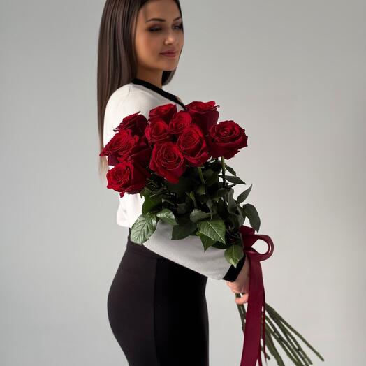 Красные розы 100 см