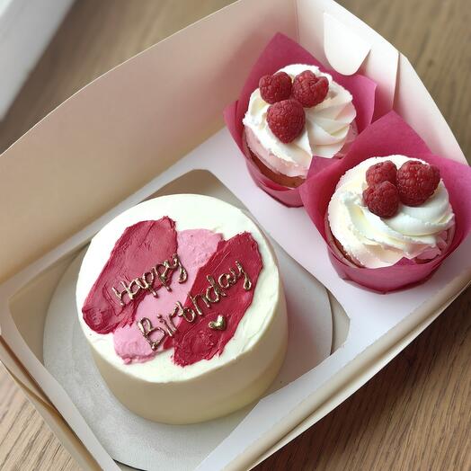 Бенто и капкейки "happy birthday" подарок с днем рождения, бенто и капкейки happy birthday, подарок девушке / жене / подруге