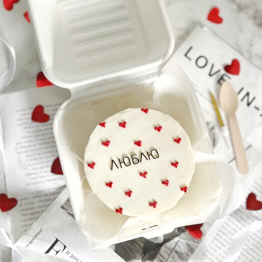 Бенто-торт «люблю» в подарок для любимого человека или девушки