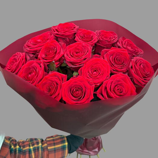 Bouquet of 15 red roses