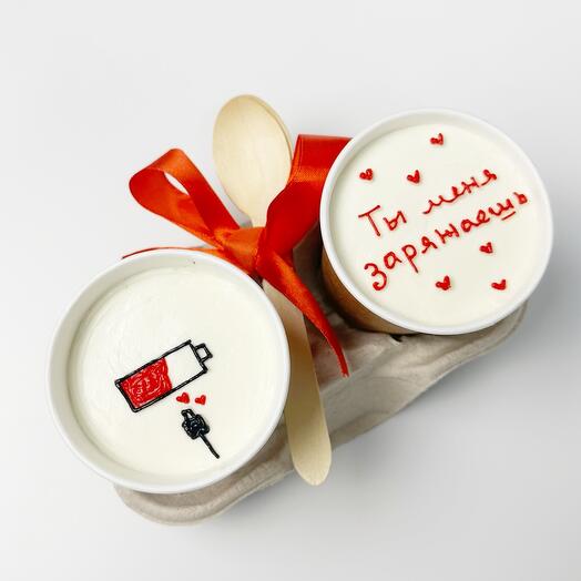 Cake to go стаканчики на 14 февраля торт в стакане Ты меня заряжаешь