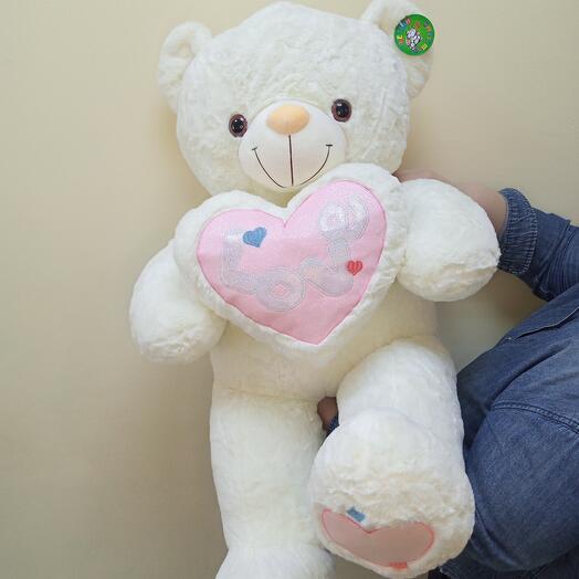 Плюшевый мишка белый Love