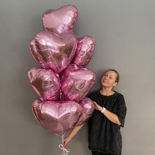 Шары на 14 февраля день святого валентина для девушки или девочки из 10 сердец