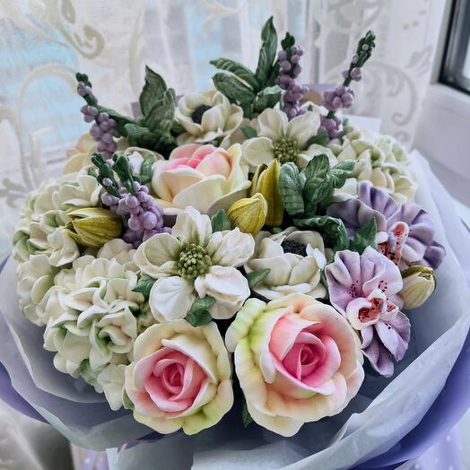 Букет зефирных цветов Весенний