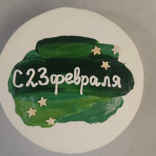 Бенто-торт "С 23 февраля" зеленый