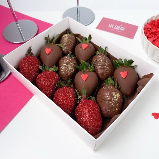 Клубника в шоколаде, набор «Вулканическая любовь» для любимой девушки/жены