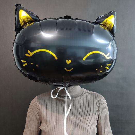 Шар фольгированный Кот чёрный😺