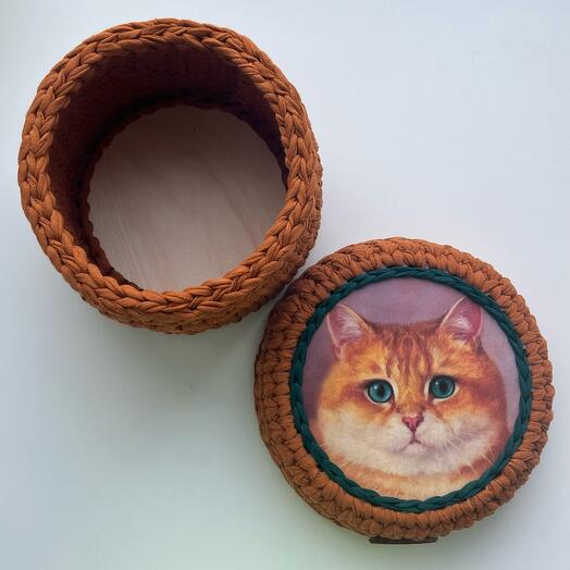 Корзина интерьерная рыжий кот