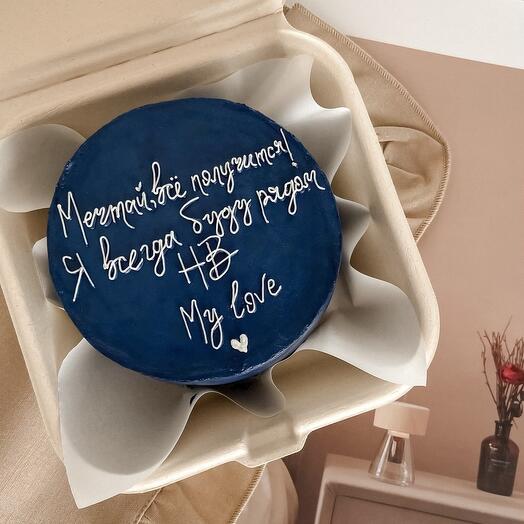 🤍 Бенто-торт синий 500 гр с надписью