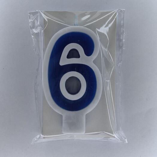 Цифра 6 синяя