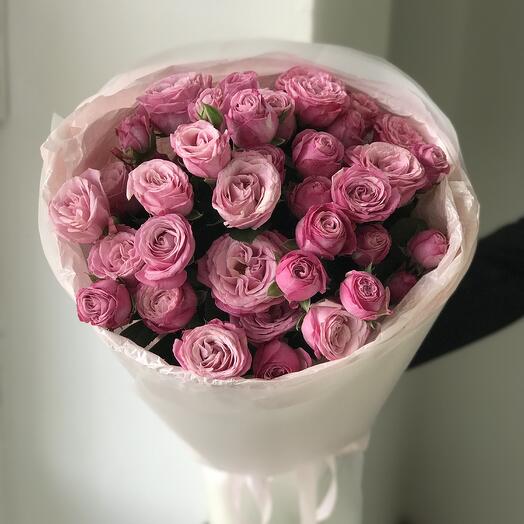 9 пионовидных кустовых роз Бомбастик L букет 27 Buket flowers
