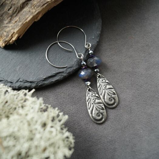 Серьги "Север" с лабрадором